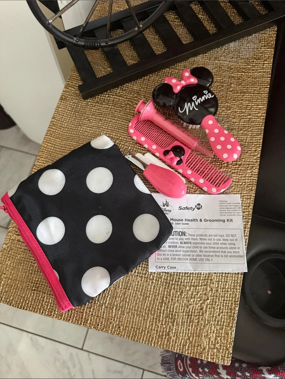 Minnie Mouse Pink & Black Polka Dot Kids Grooming Kit
